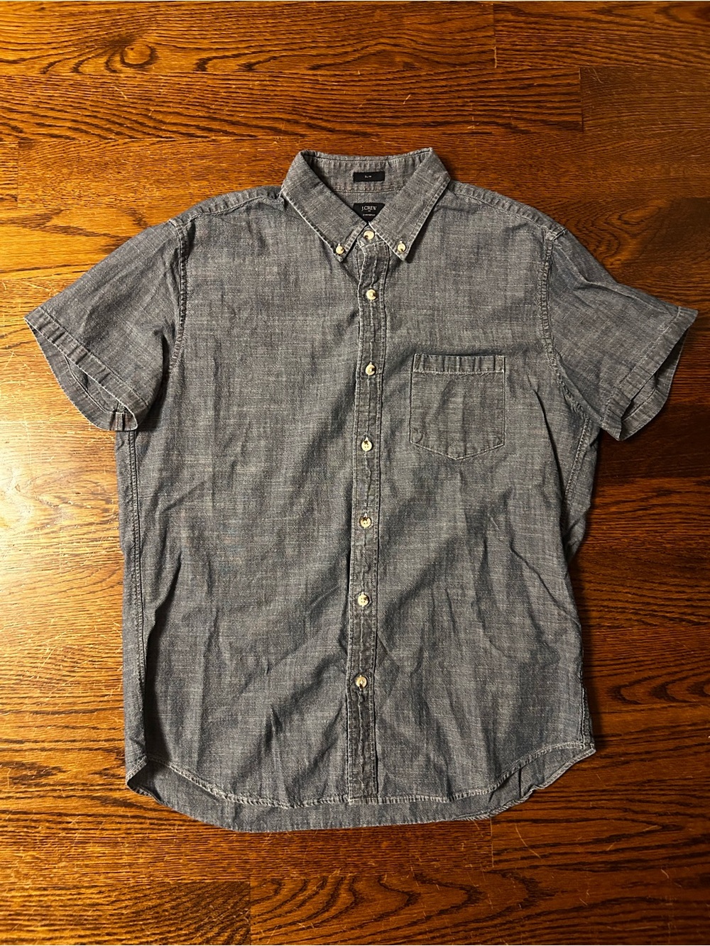J. Crew Short-Sleeve Button-Down Chambray Shirt